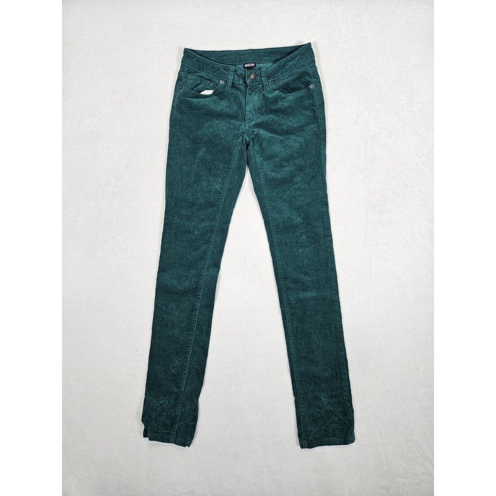 Patagonia Women's Fitted‎ Corduroy Pants Size 24 Arbor Green Organic Cotton